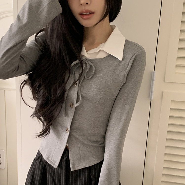 シャツカーディガンTシャツ GREY