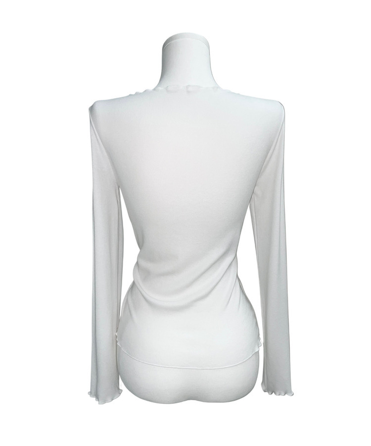 フラワースリム長袖Tシャツ