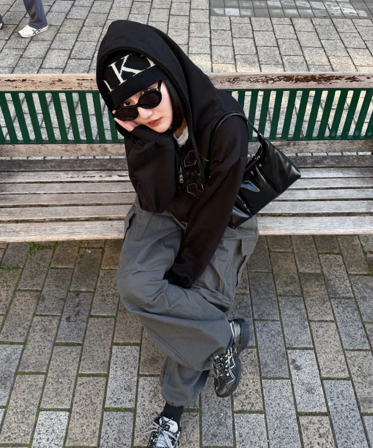 숫자 레이스 후드집업 블랙