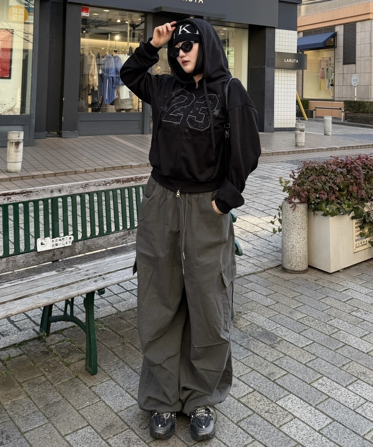 에딘 카고 밴딩팬츠 그레이