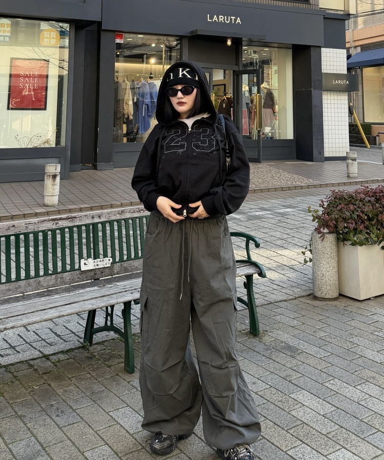 에딘 카고 밴딩팬츠 그레이