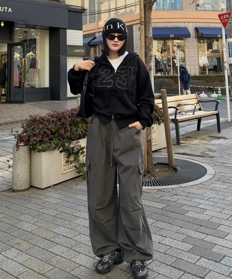 에딘 카고 밴딩팬츠 그레이