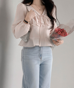 イトブルーストレートパンツ LIGHT BLUE