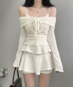 バンディングティアードスカートパンツ IVORY