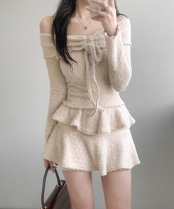 バンディングティアードスカートパンツ BEIGE