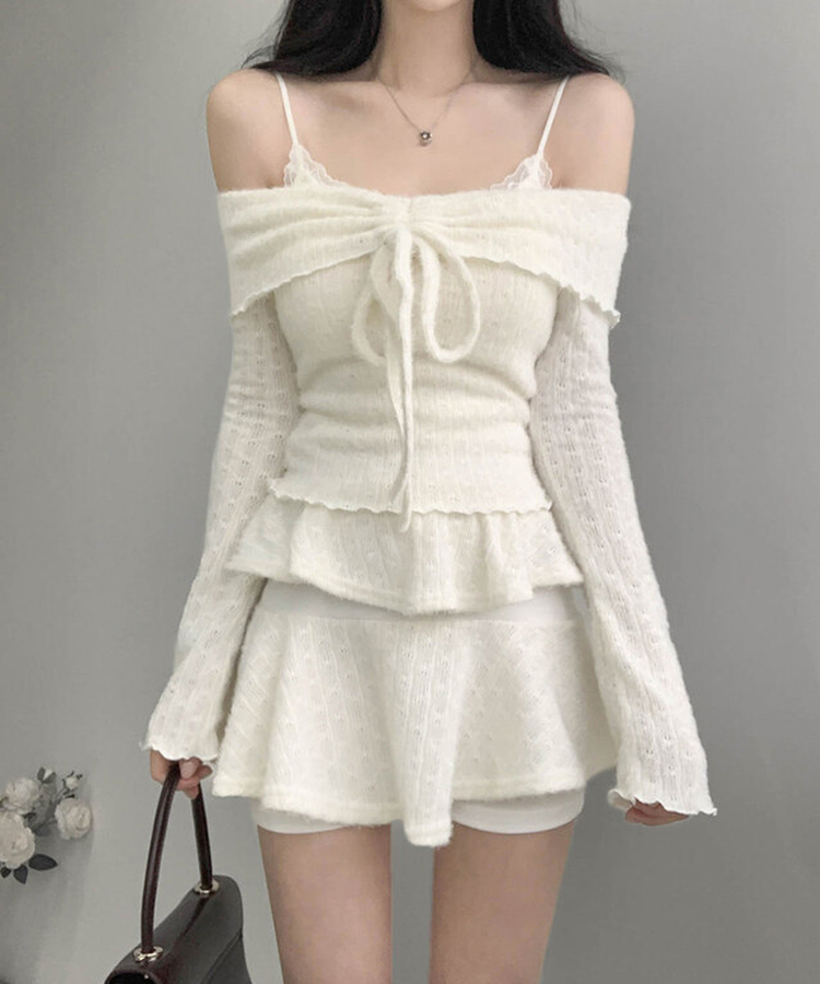 バンディングティアードスカートパンツ IVORY