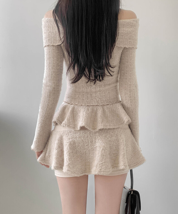 バンディングティアードスカートパンツ BEIGE