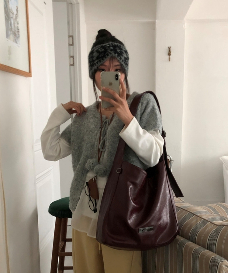 ビンテージニットヘアバンド GREY