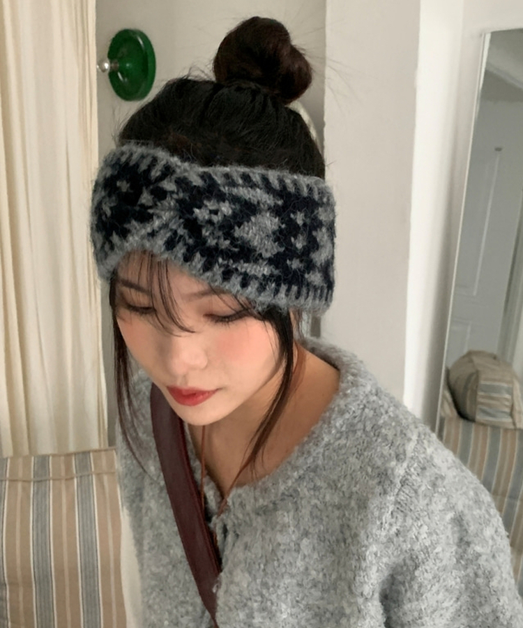 ビンテージニットヘアバンド GREY