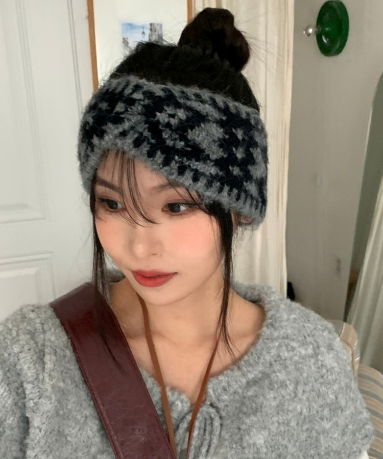 ビンテージニットヘアバンド GREY