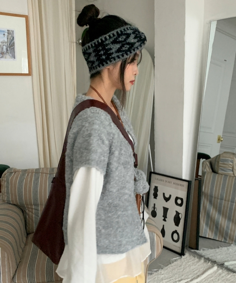 ビンテージニットヘアバンド GREY