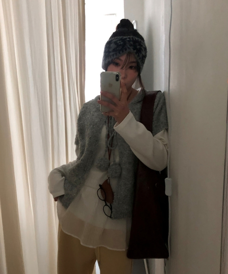 ビンテージニットヘアバンド GREY