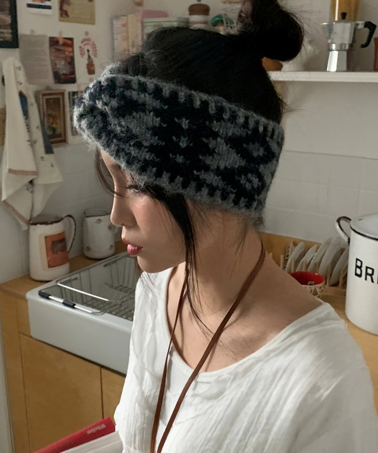 ビンテージニットヘアバンド GREY