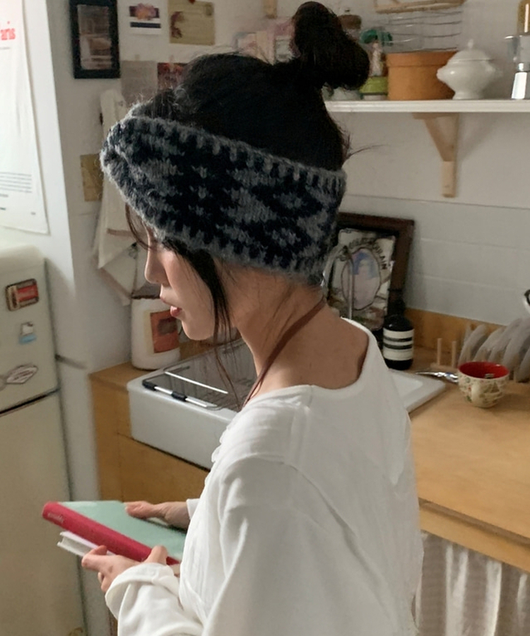 ビンテージニットヘアバンド GREY