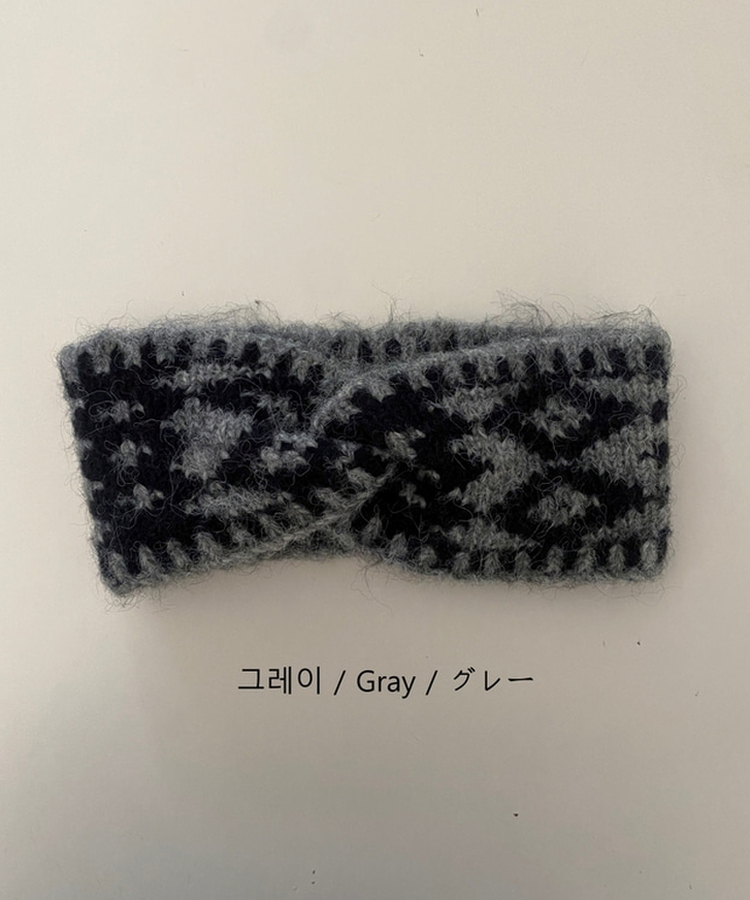 ビンテージニットヘアバンド