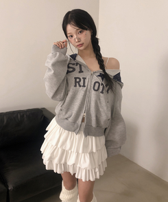 スターフードドパーカージップアップ GREY