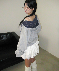 スターフードドパーカージップアップ GREY