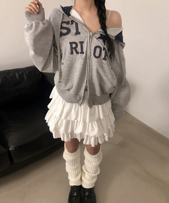 スターフードドパーカージップアップ GREY