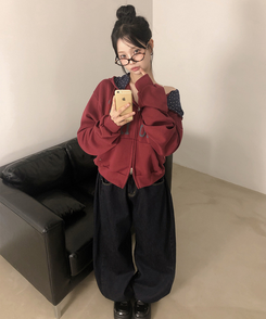 スターフードドパーカージップアップ WINE