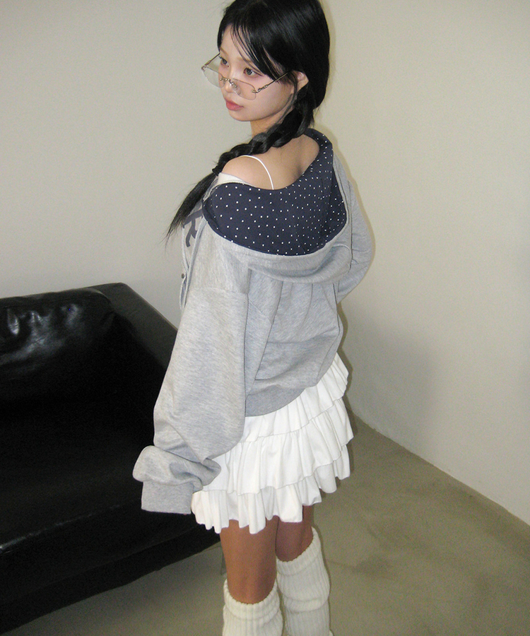 スターフードドパーカージップアップ GREY