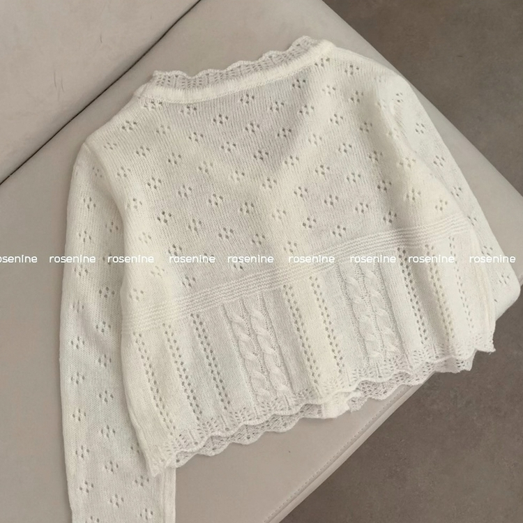 헤이 펀칭 브이넥 긴팔 니트 가디건 봄 봄옷 벚꽃 여리 청순 데이트 핑크