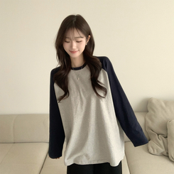 레인보우 오버핏 배색 나그랑 긴팔 티셔츠 루즈핏 래글런 긴팔티 겨울 데일리 박시핏 레이어드 상의 남여공용 커플티 메란지