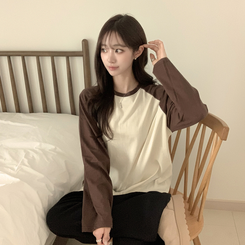 레인보우 오버핏 배색 나그랑 긴팔 티셔츠 루즈핏 래글런 긴팔티 겨울 데일리 박시핏 레이어드 상의 남여공용 커플티 크림