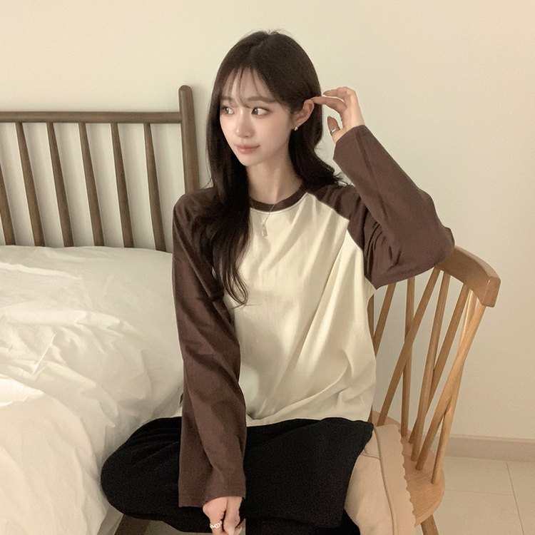 레인보우 오버핏 배색 나그랑 긴팔 티셔츠 루즈핏 래글런 긴팔티 겨울 데일리 박시핏 레이어드 상의 남여공용 커플티 크림