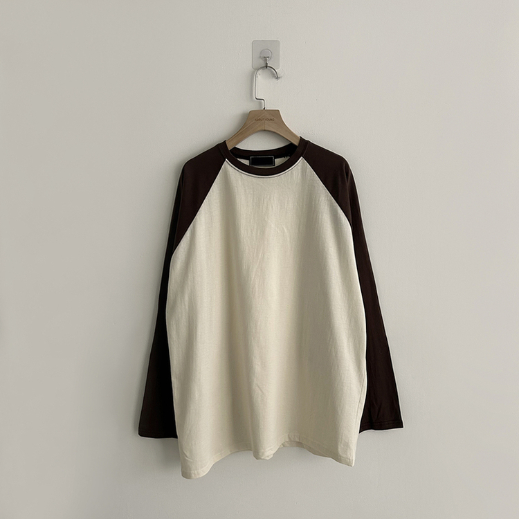 레인보우 오버핏 배색 나그랑 긴팔 티셔츠 루즈핏 래글런 긴팔티 겨울 데일리 박시핏 레이어드 상의 남여공용 커플티