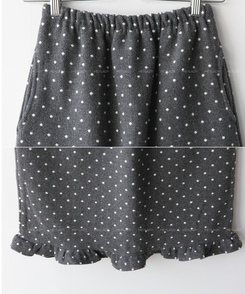 ウールドットフリルロングスカート