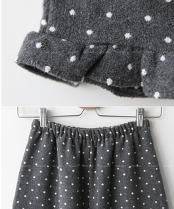 ウールドットフリルロングスカート