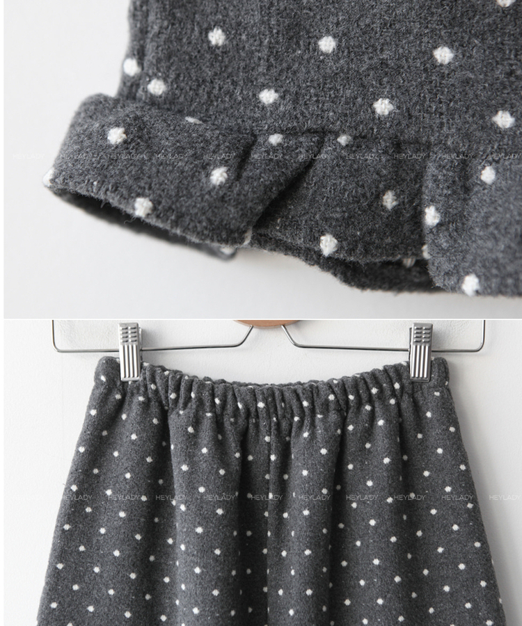 ウールドットフリルロングスカート