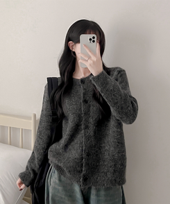 ルーズフィットニットカーディガン CHARCOAL