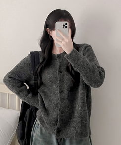 ルーズフィットニットカーディガン CHARCOAL