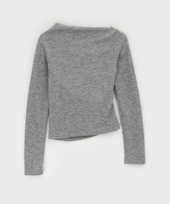 シャーリングワンショルダー長袖Tシャツ