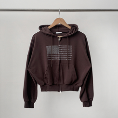 グリッターフードジップアップパーカー