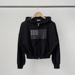 グリッターフードジップアップパーカー