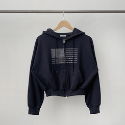 グリッターフードジップアップパーカー