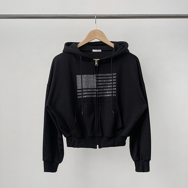 グリッターフードジップアップパーカー