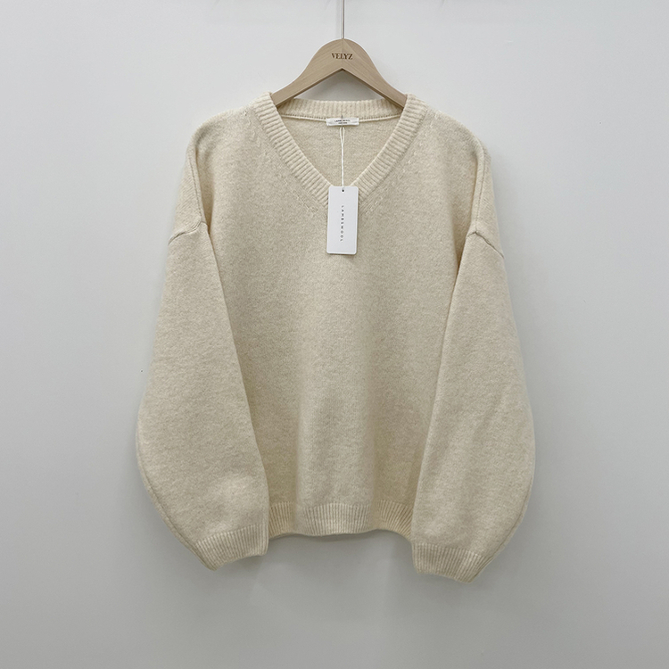 램스울 무지 브이넥 램스울 나그랑 오버핏 울니트 여름쿨톤 소라색니트 딸기우유 빅사이즈