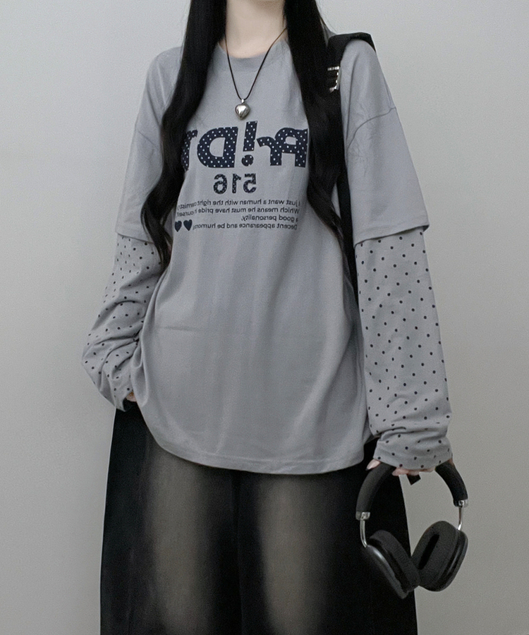 ドットレイヤード長袖Tシャツ｜長袖Tシャツ｜韓国ファッション通販 SONA