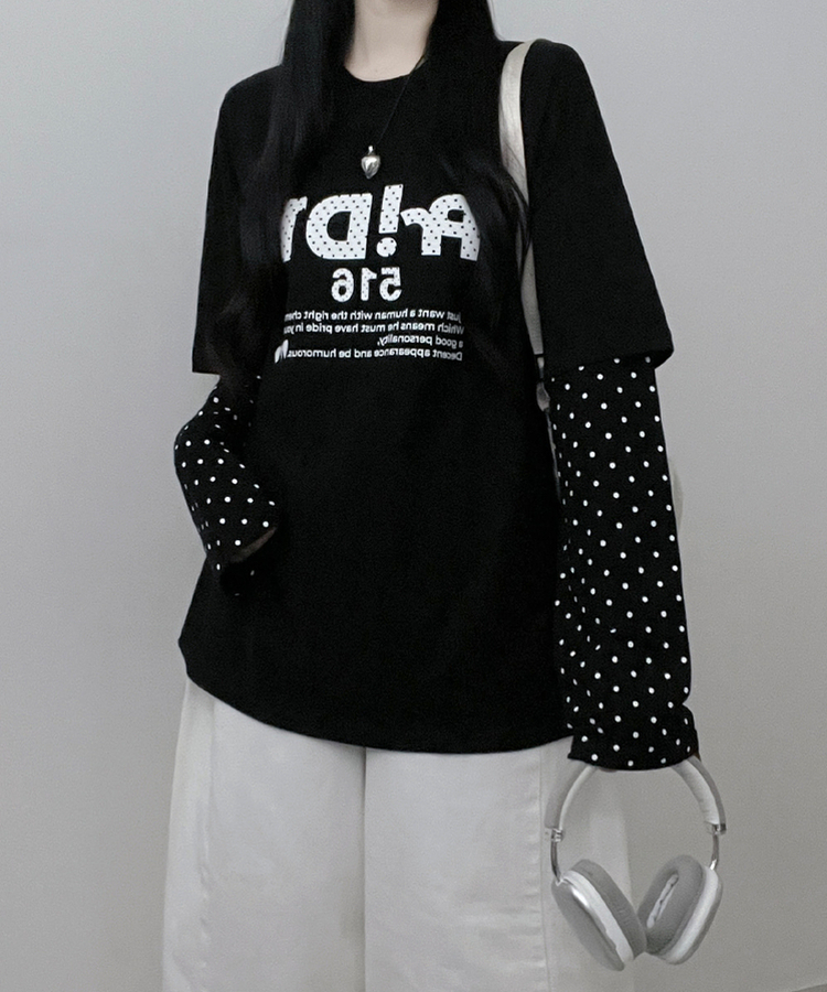 ドットレイヤード長袖Tシャツ｜長袖Tシャツ｜韓国ファッション通販 SONA