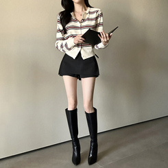 イカラーストライプカーディガン IVORY