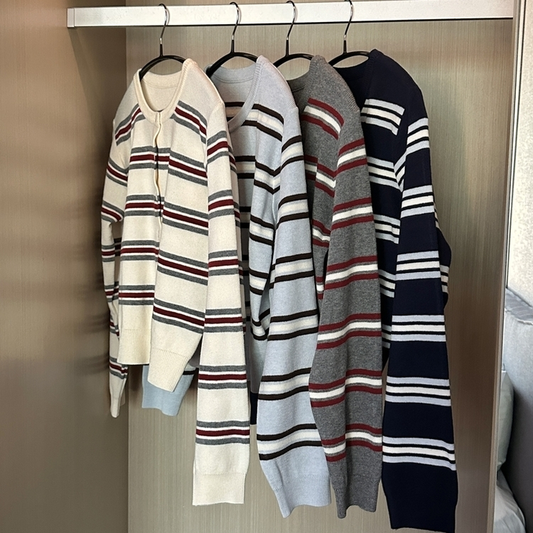 イカラーストライプカーディガン