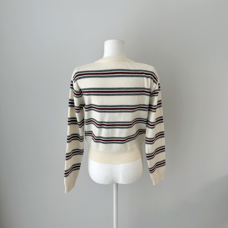 イカラーストライプカーディガン