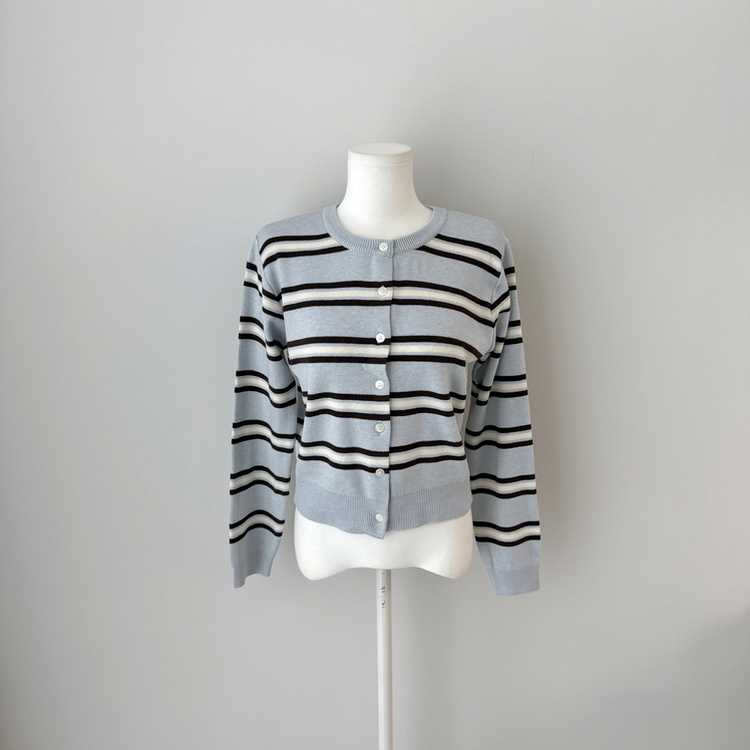 イカラーストライプカーディガン