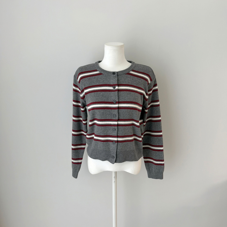 イカラーストライプカーディガン