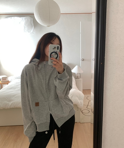 ミニレザーUSAハイネックフードジップアップ(5color) MELANGE