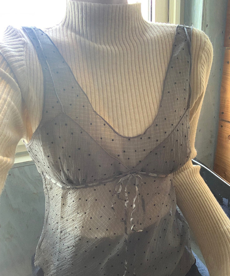 シースルードットキャミソール GRAY