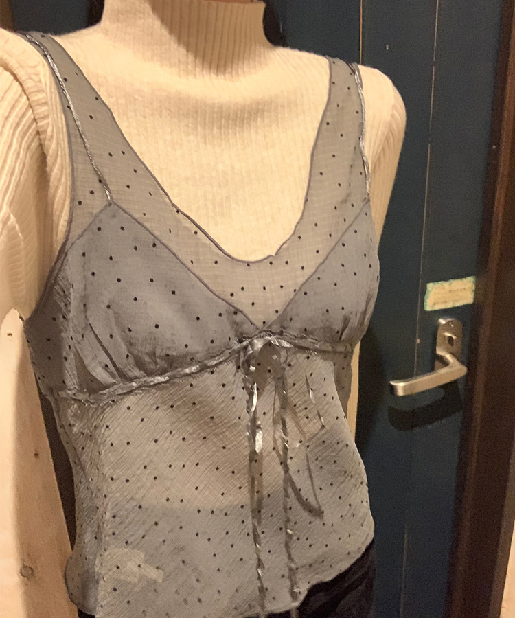 シースルードットキャミソール GRAY